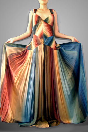 Model on Herion Fashion Designer Couture Fan Wedding Dress Dresses Sarasota